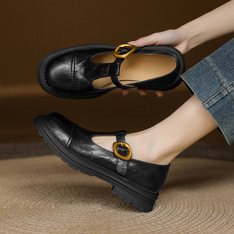 deep-mouth-flat-shoes-for-women-stylish-t-strap-round-toe-flats Deep Mouth Flat Shoes for Women - Stylish T-Strap Round Toe Flats