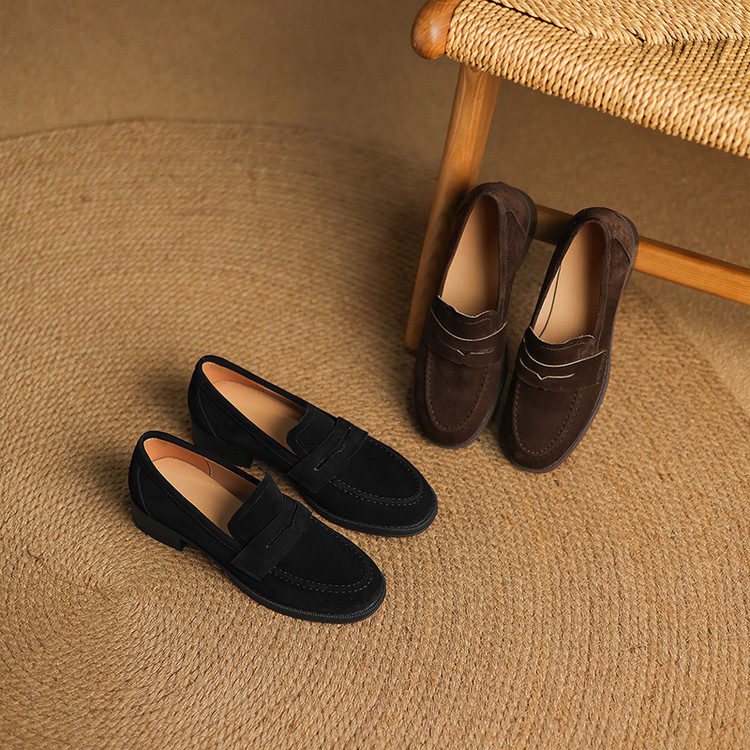 deep-mouth-flat-shoes-womens-simple-slip-on-in-brown-or-black_2 Deep Mouth Flat Shoes - Women's Simple Slip-On in Brown or Black