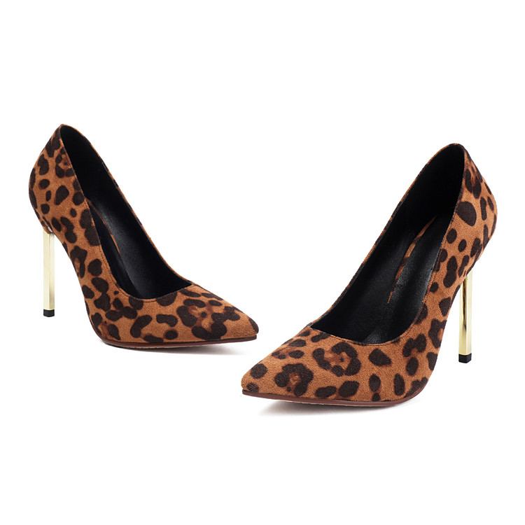 Fashion Pointed Toe Stiletto Heels with Leopard Print