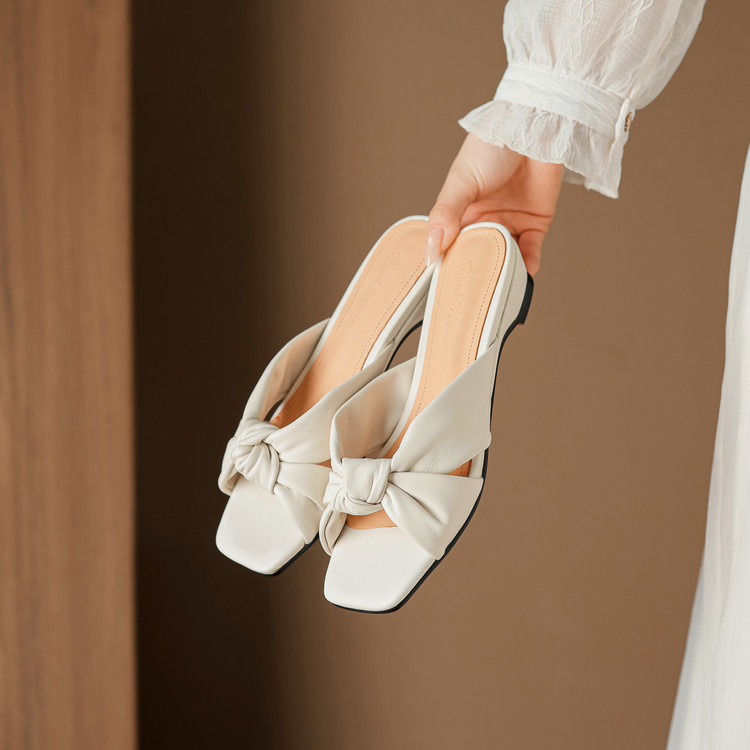 womens-sheepskin-open-toe-wedge-sandals-low-top-slip-on-summer-shoes Women's Sheepskin Open Toe Wedge Sandals Low Top Slip On Summer Shoes